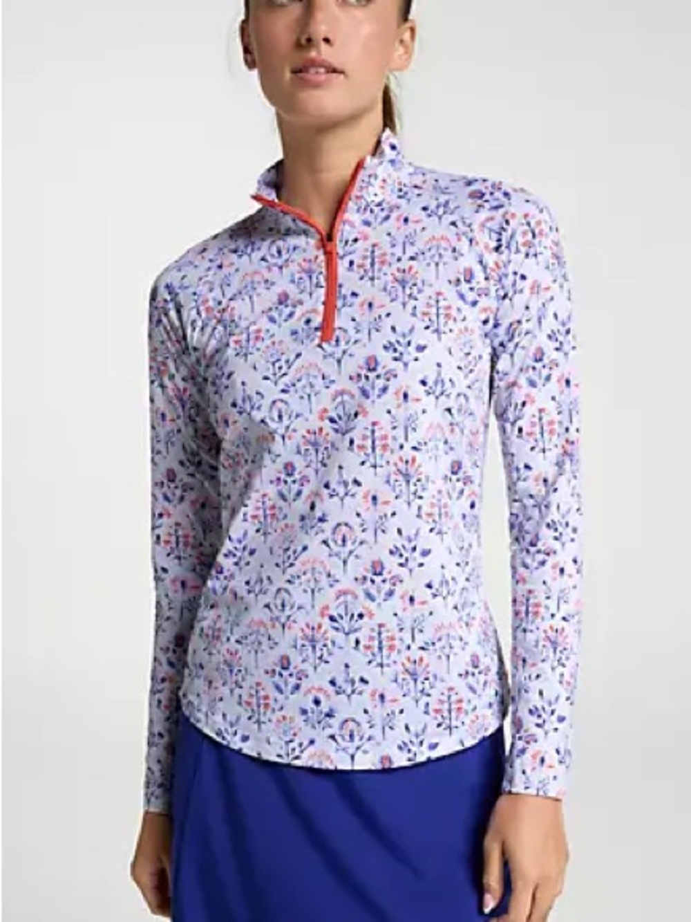 Walter Hagen Floral Quarter-Zip Top